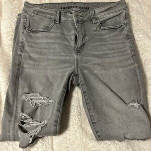 American Eagle gray ripped jeans